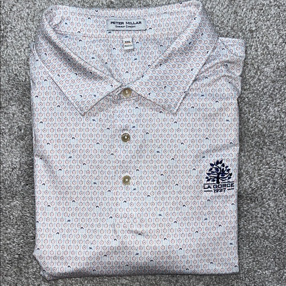 Peter Millar La Gorce Miami 1927 Banjo Music Man Player Jug Golf polo shirt XXL